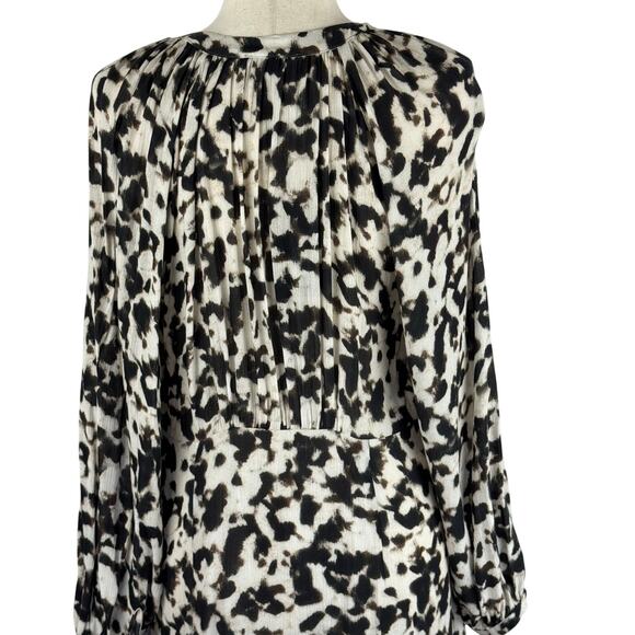 RAILS TYRA FAUX WRAP MIDI DRESS IN BLURRED CHEETAH NWT WOMEN'S SIZE LARGE - Picture 5 of 16